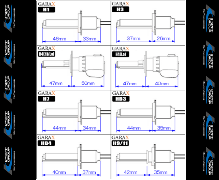 数量限定 在庫特価 GARAX ギャラクス HIDコンバージョンキット　HB3 10000K　補修バルブ/取替バーナー (CO-HB3-10_画像4