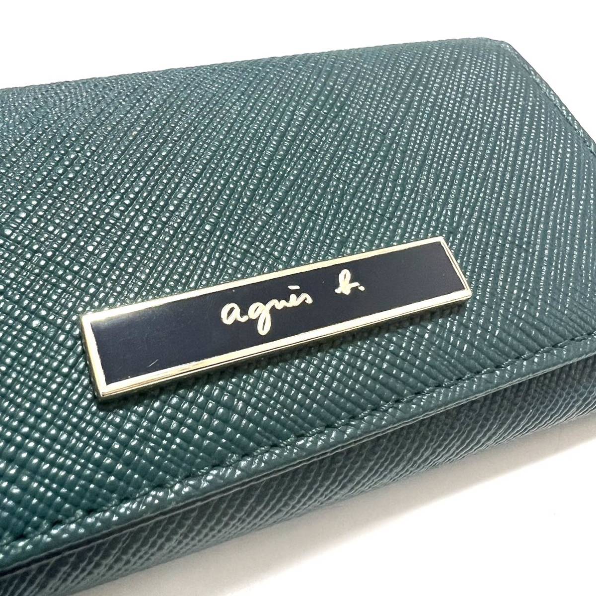極美品】agnes b アニエスベー キーケース 4連 グリーン 緑 極美品】agnes b アニエスベー キーケース 4連 グリーン 緑