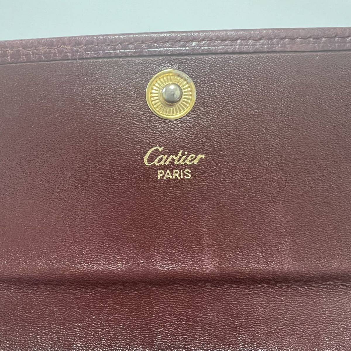 Cartier カルティエ 折り財布 三つ折り がま口 マストラインの画像7