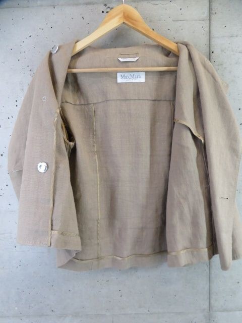 020m10◆美品です◆イタリア製◆麻 100%◆Max Mara マックスマーラ リネンジャケット 44/コート/シャツ/ブラウス/レディース/女性/婦人_画像7