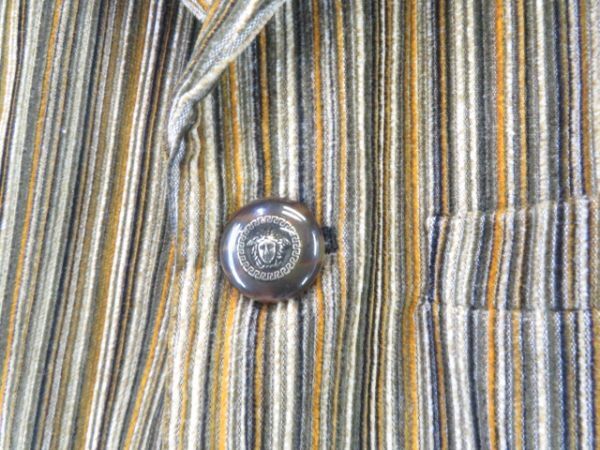 008m41* Italy made *GIANNI VERSACE Gianni Versace multi stripe corduroy jacket 48/ blaser blouson / coat shirt 