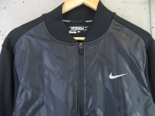 0230s3◆良品です◆NIKE GOLF ナイキゴルフ 当て布付 ゴルフジャージジャケット L/ウインドブレーカー/ブルゾン/ポロシャツ/メンズ/男性の画像3