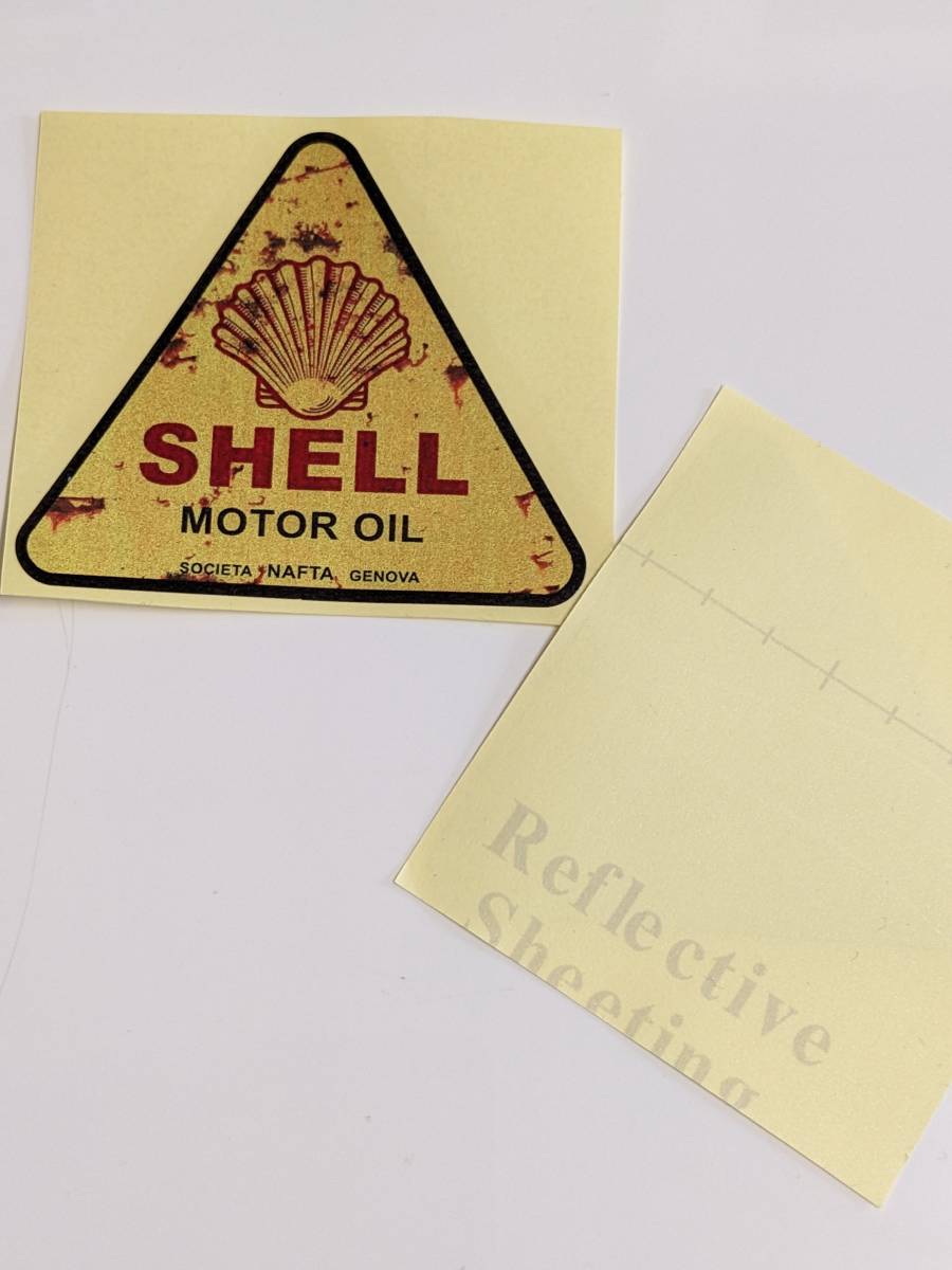 [ profit 2 sheets Vintage style * approximately 80mm! shell motor oil ]SHELL sticker * car bike * retro * oil * garage *.* Classic 