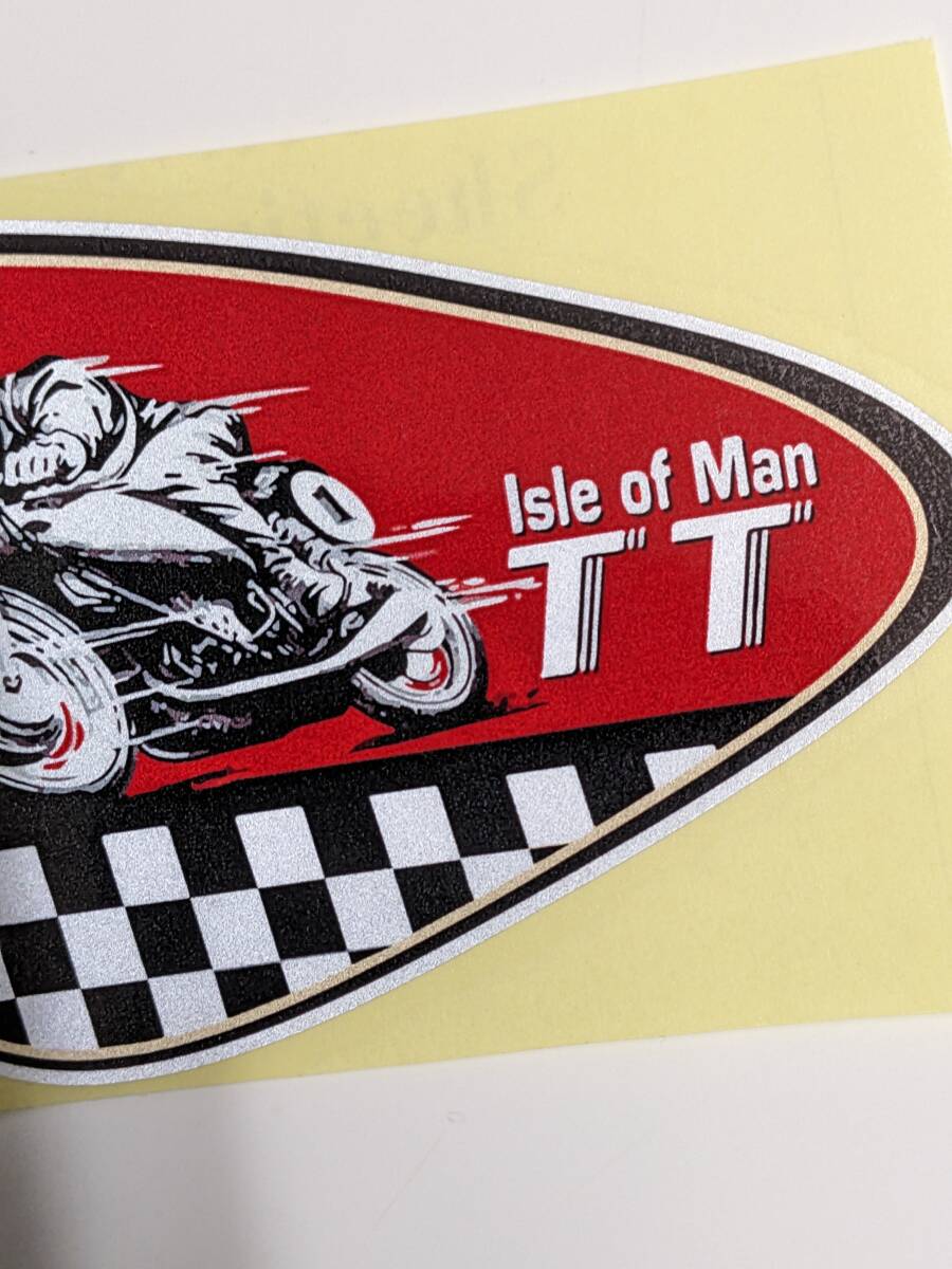 【150ｍｍｘ95ｍｍ♪マン島ツーリストトロフィーTTステッカー】イギリス ISLE OF MAN ロッカーズ カフェレーサー バイク 英国 UK GBの画像3