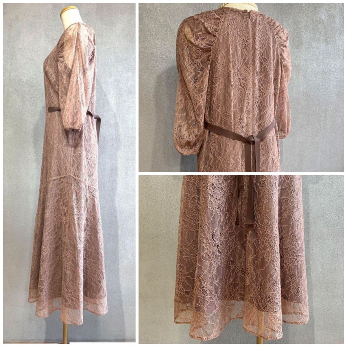 EMOTIONALL DRESSES 日本製 ラグランスリーブのレースドレス EMOTIONALL DRESSES 日本製 ラグランスリーブのレースドレス