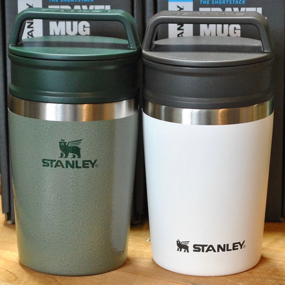 スタンレーSTANLEY真空マグ0.23L【グリーン＆ホワイトの2色セット】正規品　アウトドア キャンプ 保冷保温 真空断熱マグ 