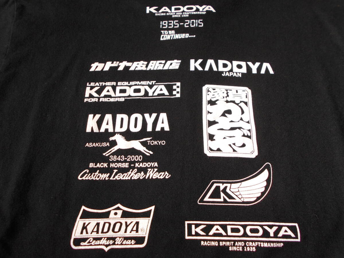 ☆KADOYA/カドヤ　80周年記念 長袖ロンTシャツ　両面ロゴプリント入　サイズS 美品！ブラックホース浅草江戸ロゴ皮服店など色々_画像10