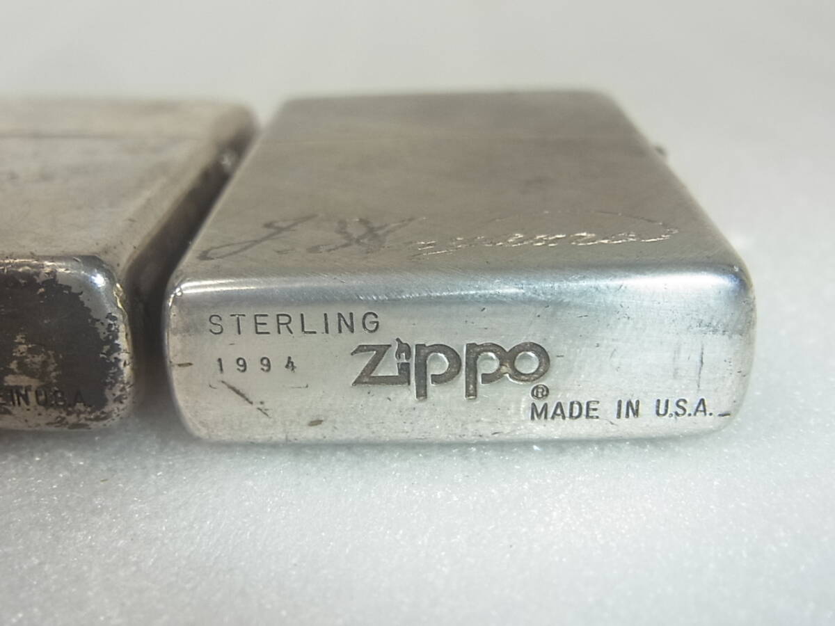 3021　Zippo　ジッポーライター　スターリングシルバー 2個　USED品_画像4