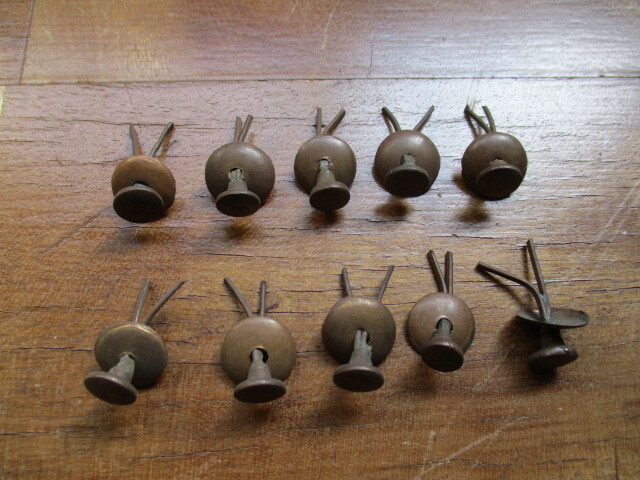 １０個つまみ 銅製取っ手金具引き出し箪笥ドロワーDIYリメイクリフォームインテリアレトロビンテージアンティーク _画像1