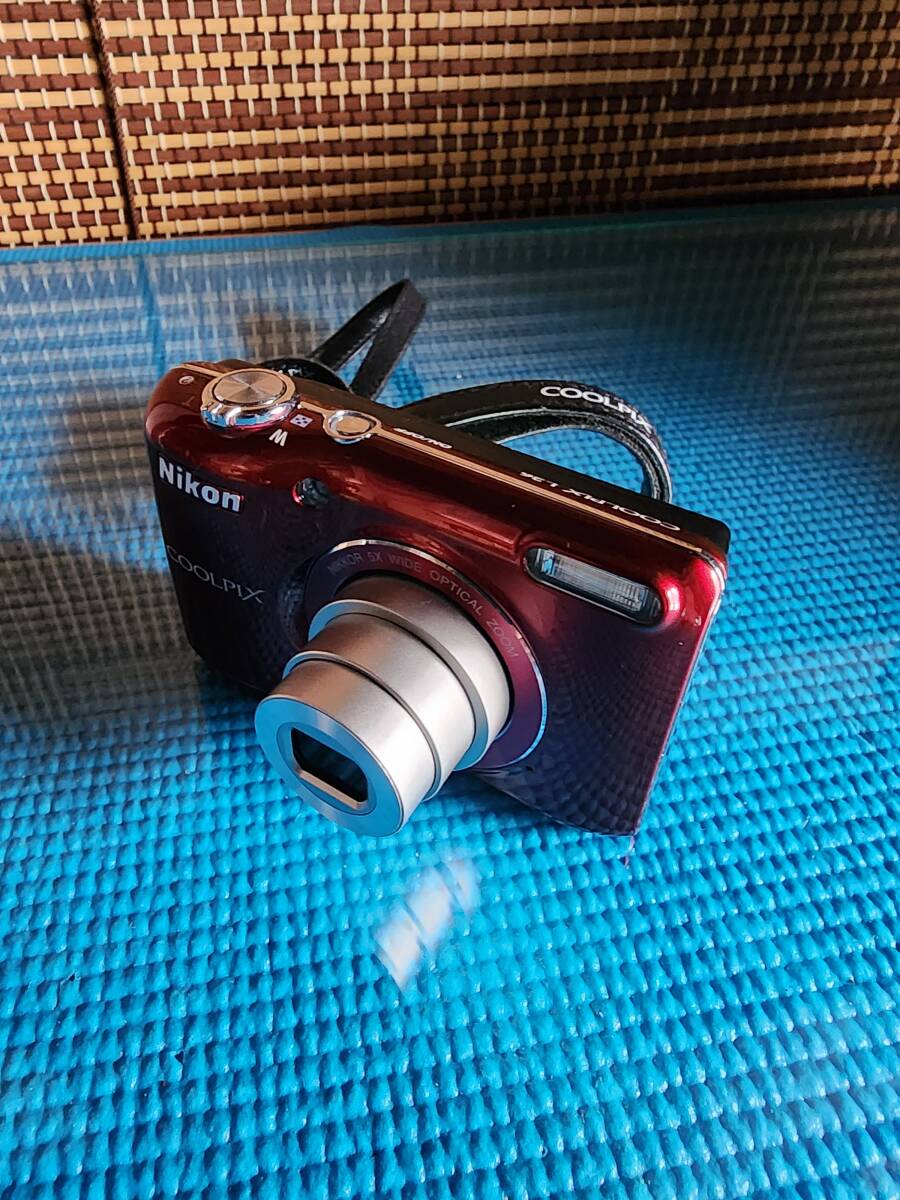 美品 単三電池2本使用 コンパクトデジカメ Nikon COOLPIX L26 レッド_画像5