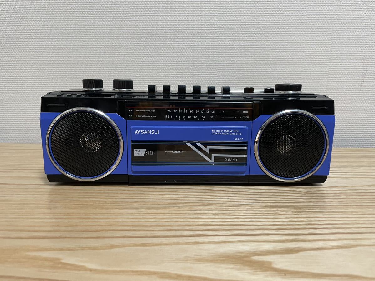 SANSUI SCR-B2 (BL) ステレオラジオカセット_画像1