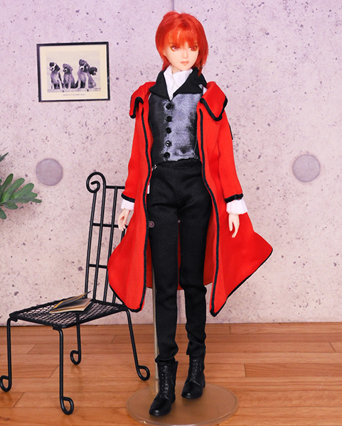 送料込 赤執事衣装セット 貴族 momoko  プーリップ ユノアクルスライト等に 1/6ドールサイズの画像5