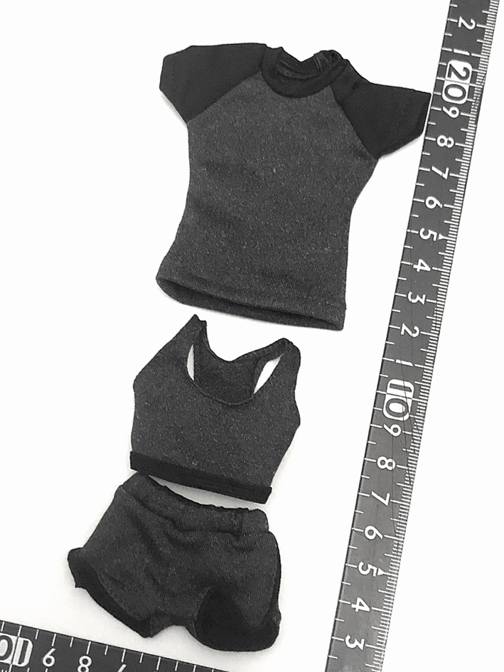  postage 84 jpy ) dark gray 1/6 woman T-shirt tank top short pants sport wear clothes ( inspection PHICEN TBleague hot toys damtoys yoga 