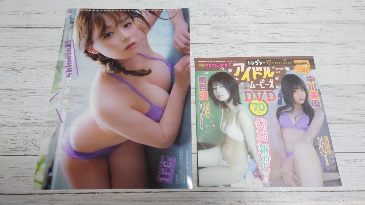 #100 ヤングチャンピオン 2023 1月号 篠崎愛 クリアファイル/トレジャーアイドルムービーズ DVD 中川美優 鹿目凛 島袋香菜 青科まき 240308_画像1