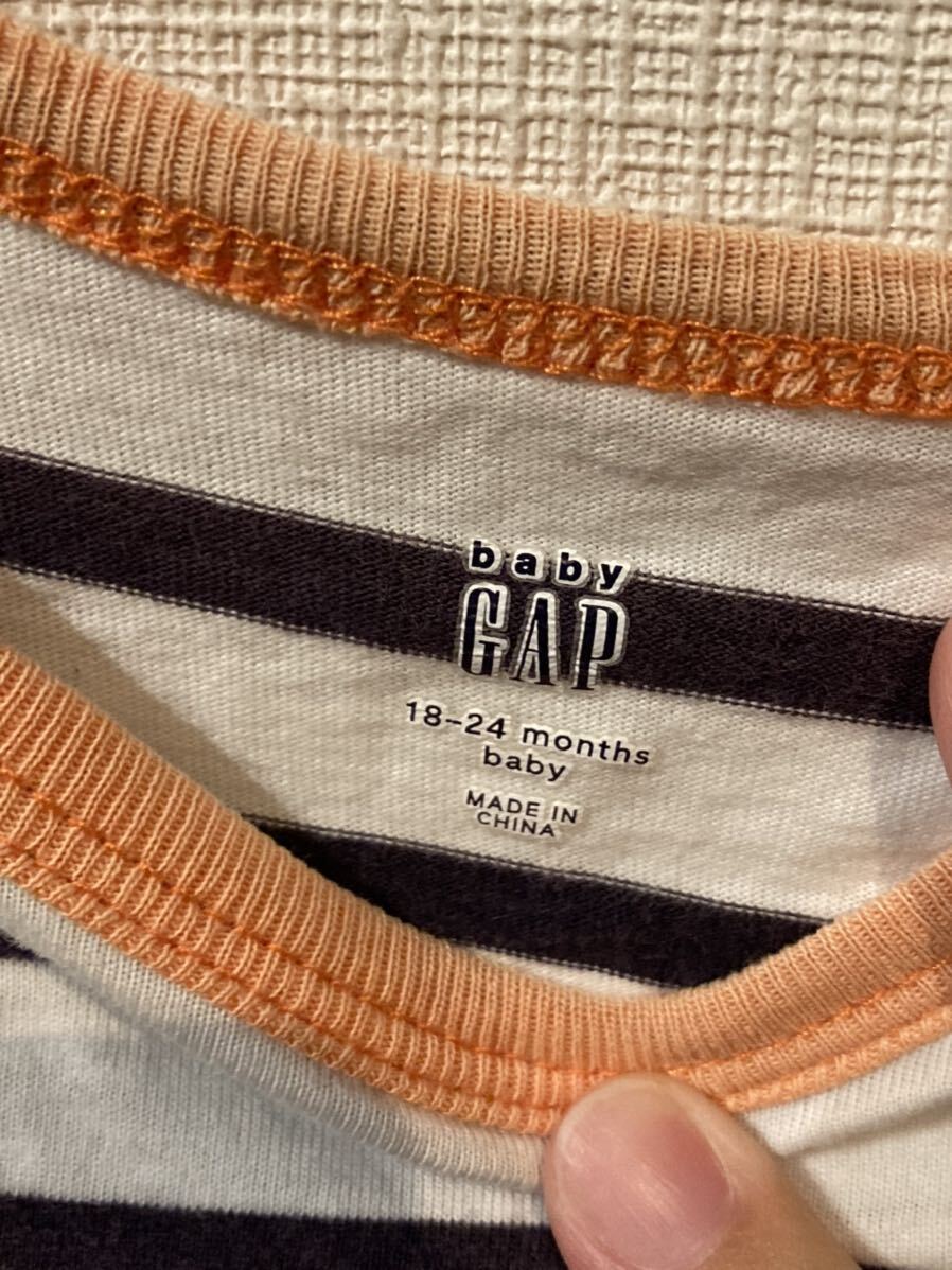 最終値下げ【GAP】ボーダーロンパース 18〜24months 80_画像3