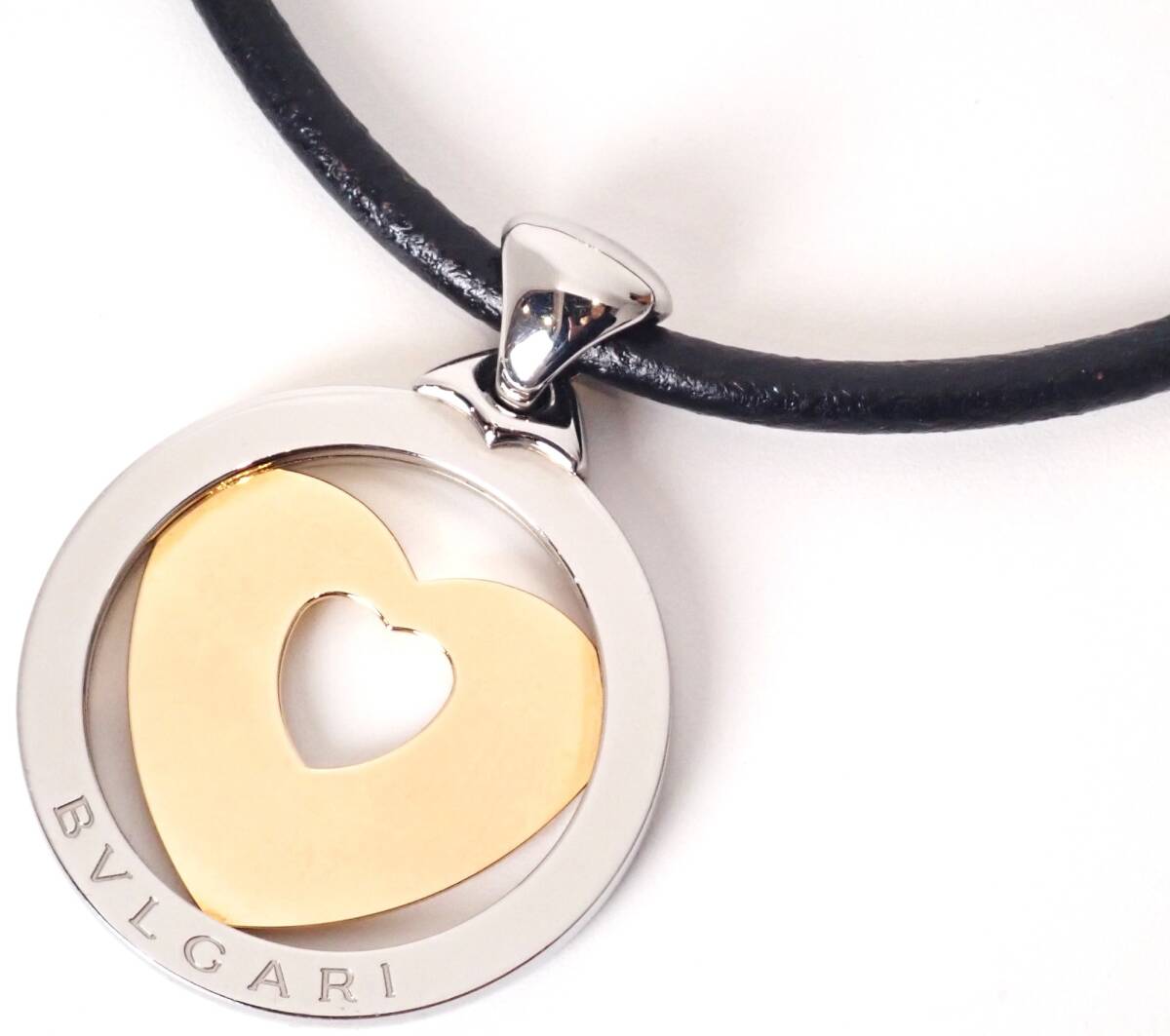 【希望者のみラッピング無料】 トンドハートネックレス BVLGARI(ブルガリ) 美品 K18/SS ステンレス イエローゴールド 38.5g ネックレス