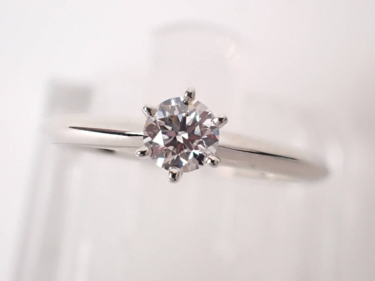 【楽天スーパーセール】 磨き済み TIFFANY&Co.(ティファニー) 103-5 Pt950 9号 3.59g D0.28ct ソリティアリング プラチナ