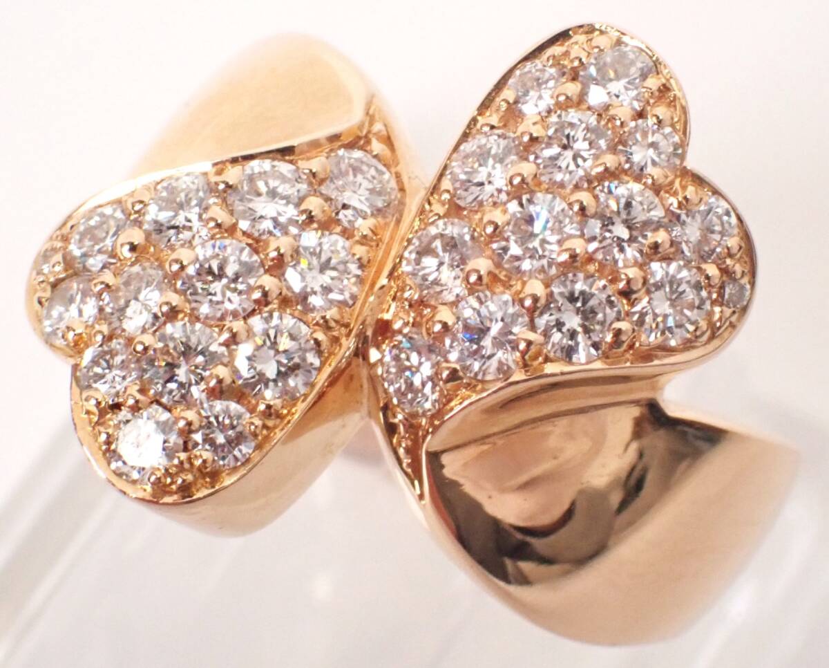 最新人気 アランルール ROURE ALAIN 超美品 磨き済 ダイヤリング ダイヤモンド 12号 15.8g K18PG D1.3ct ブレスレット