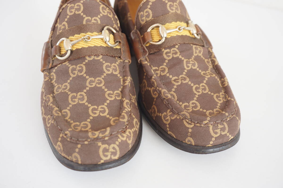 GUCCI*38/24ｃｍ*GG柄*ローファー/スリッポン/靴*ホースビット*茶/ブラウン*イタリア製*_画像3