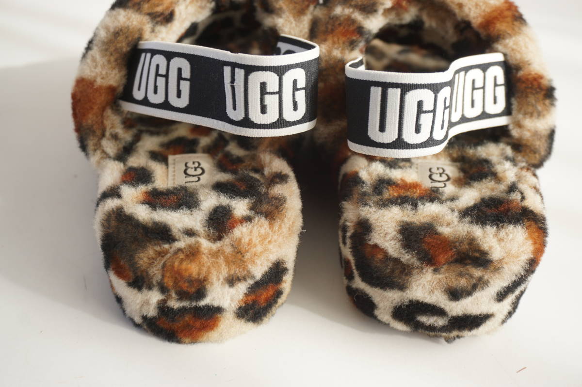 UGG/アグ*US6/23CM*ムートンシューズ/靴/サンダル*FLUFF YEAH SLIDE LEOPARD/フラッフ イヤー スライド レオパード*_画像5