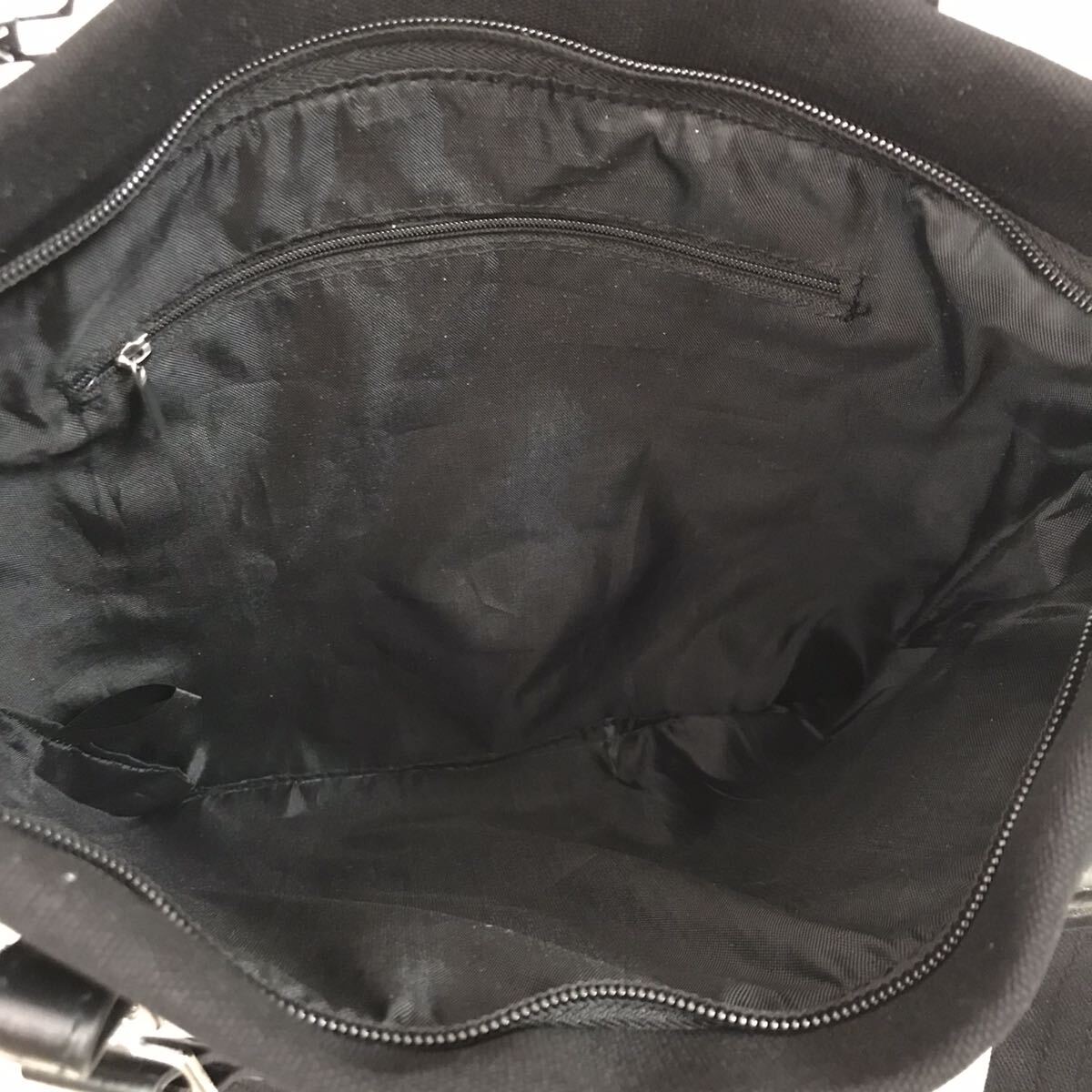 未使用/大容量●イヴ・サンローラン YSL Yves Saint Laurent ハンドバッグ トートバッグ メンズ ビジネス A4 ブラック 黒 ロゴ キャンバスの画像8