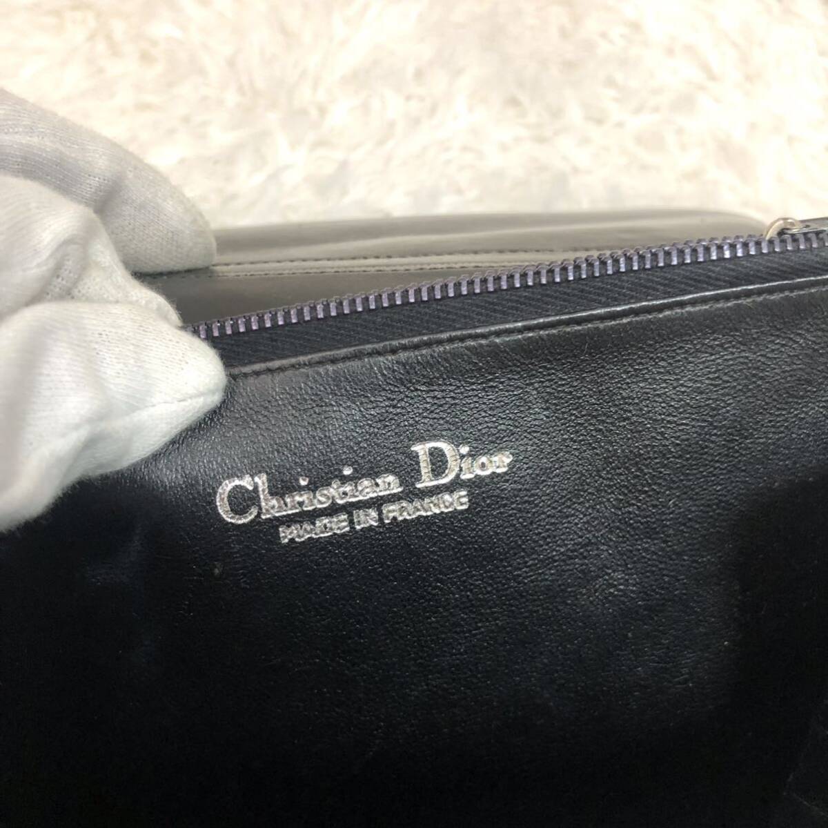 極美品/クロコダイル●クリスチャン ディオール Christian Dior ショルダーバッグ ハンドバッグ ワニ革 レザー シルバー金具 黒 ブラック_画像10