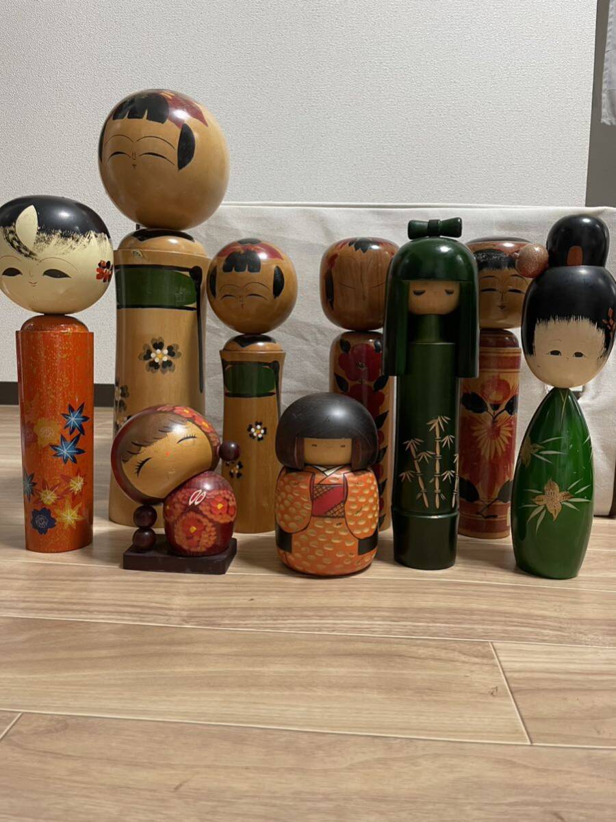 郷土玩具 こけし まとめて 創作こけし 昭和レトロ 土産こけし 置物 民芸品 Kokeshi doll_画像1