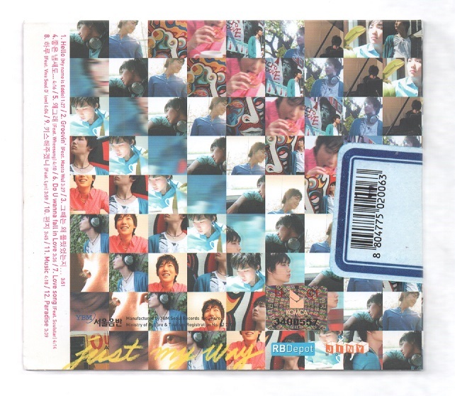 韓国CD★　Eddie　1集「Just My Way」　★　2005年_ケース(ウラ面)　