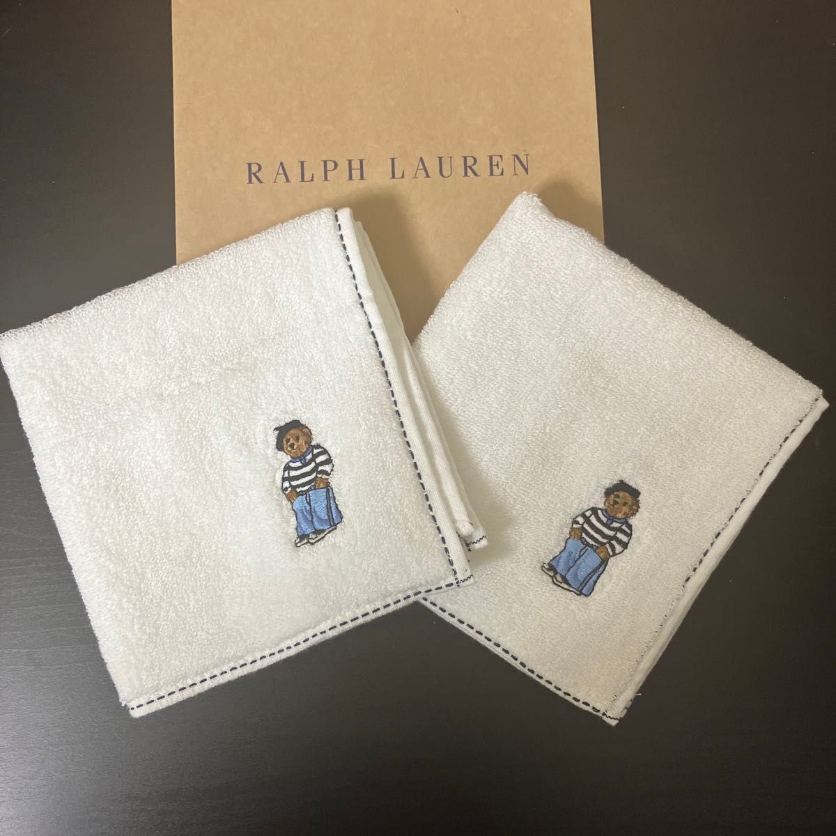 新品　ポロラルフローレン　RALPHLAUREN タオルハンカチ　ベア