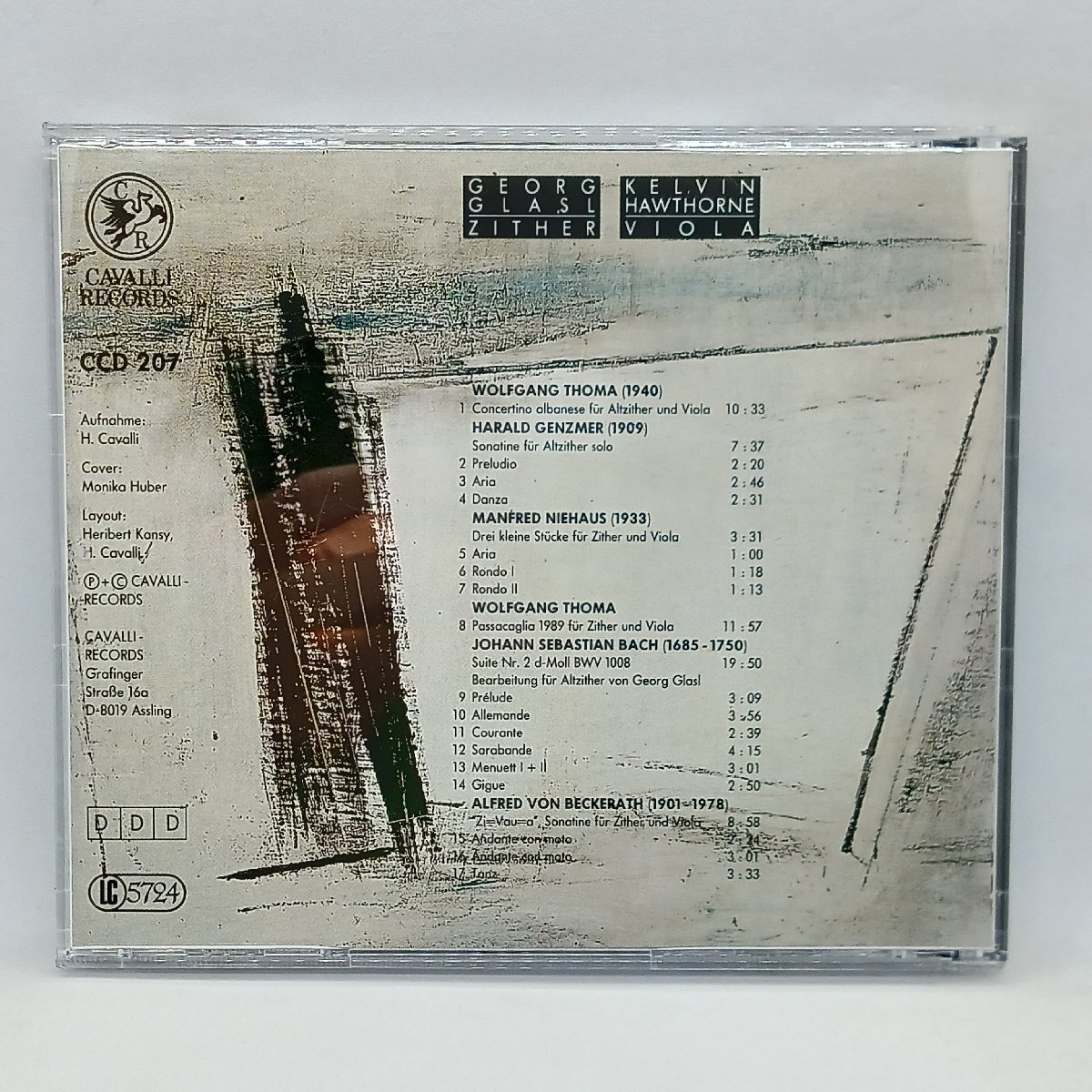 GEORG GLASL, KELVIN HAWTHORNE/BACH, BECLERATH, GENZMER, NIEHAUS, THOMA (CD) CCD 207_画像2