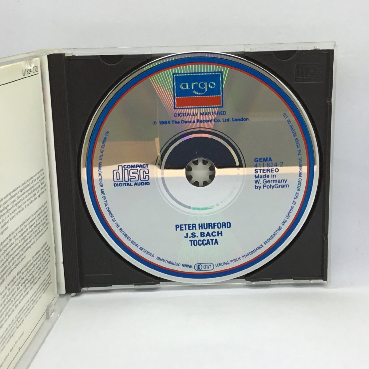 西独盤 オリジナルケース ◇ ハーフォード / バッハ：トッカータとフーガ ニ短調 (CD) 411824-2_画像3