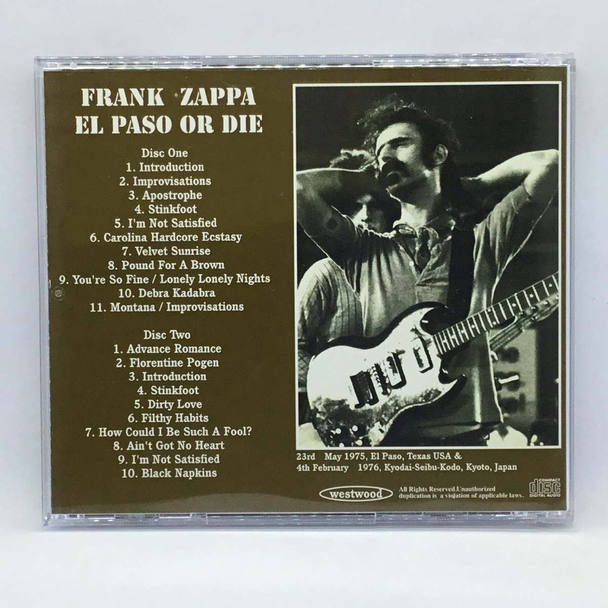 フランク・ザッパ / エル・パソ・オア・ダイ　(2CD) WWD-003/4　FRANK ZAPPA / EL PASO OR DIE_画像2