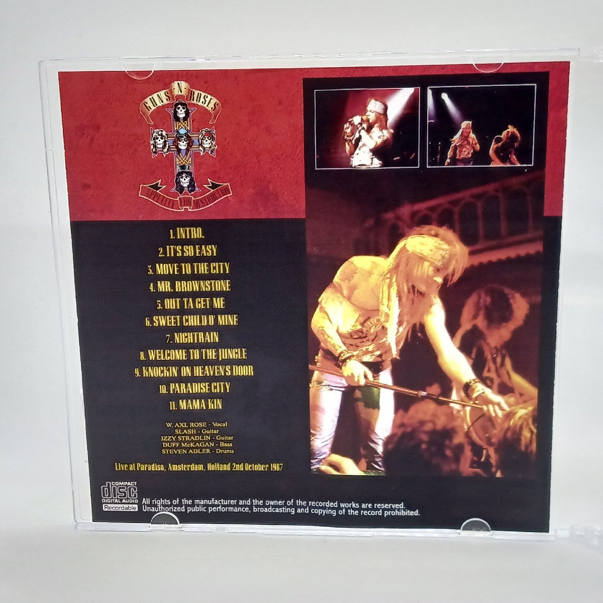 CD-R◇GUNS N' ROSES/AMSTERDAM 1987 PARADISO, AMSTERDAM, HOLLANS 2ND OCTOBER 1987 (CD-R)の画像3
