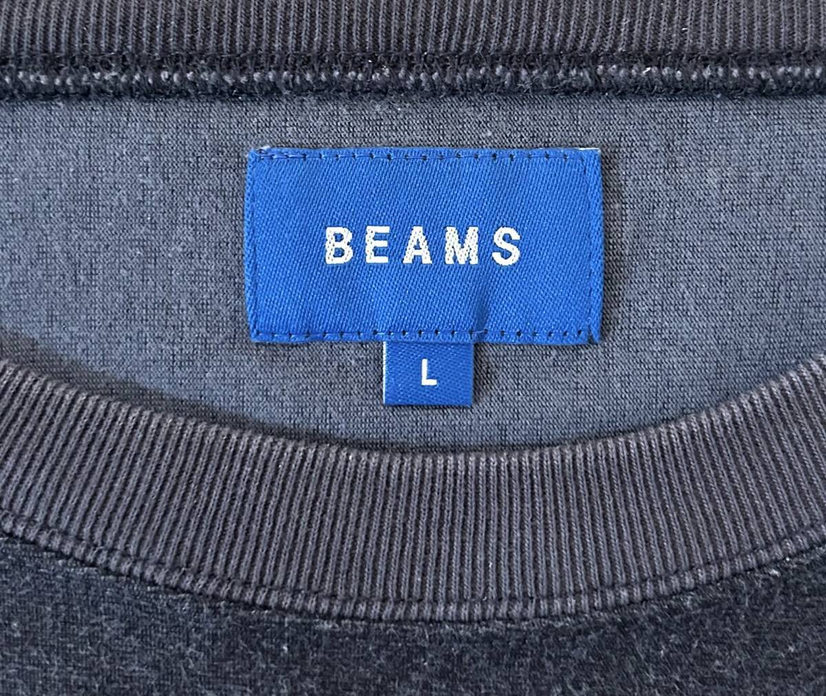 BEAMS ルーズ ナンバリング フットボール Tシャツ（L）杢黒 ビームス オーバーサイズ 7分袖 8分袖 長袖 ロンT カレッジ_画像3