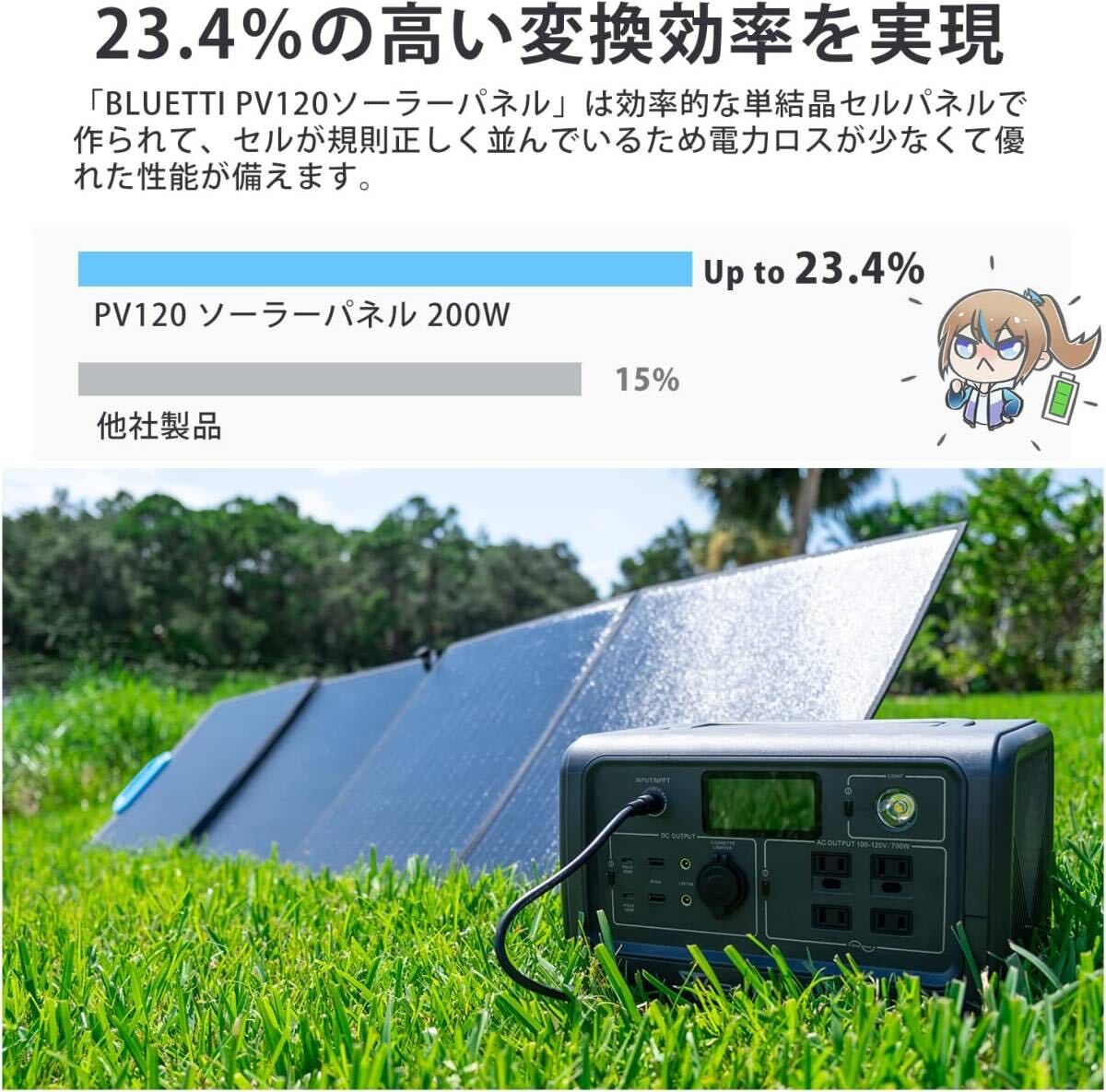 ⑤BLUETTI ポータブル電源 ソーラーパネルセット EB70S 716Wh/800W 120W_画像4