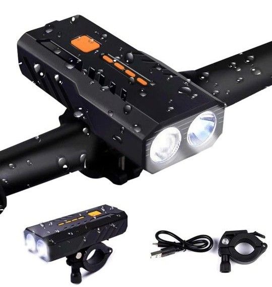 自転車 ライト LED 3000mAh大容量 1200ルーメン LEDヘッドライト USB充電式高輝度IP65防水 ロングライド 