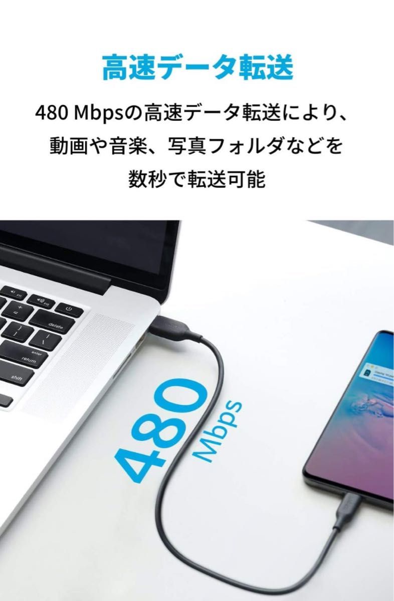 Anker PowerLineⅢ USB-C & USB-Cケーブル 0.3m 30センチ アンカー