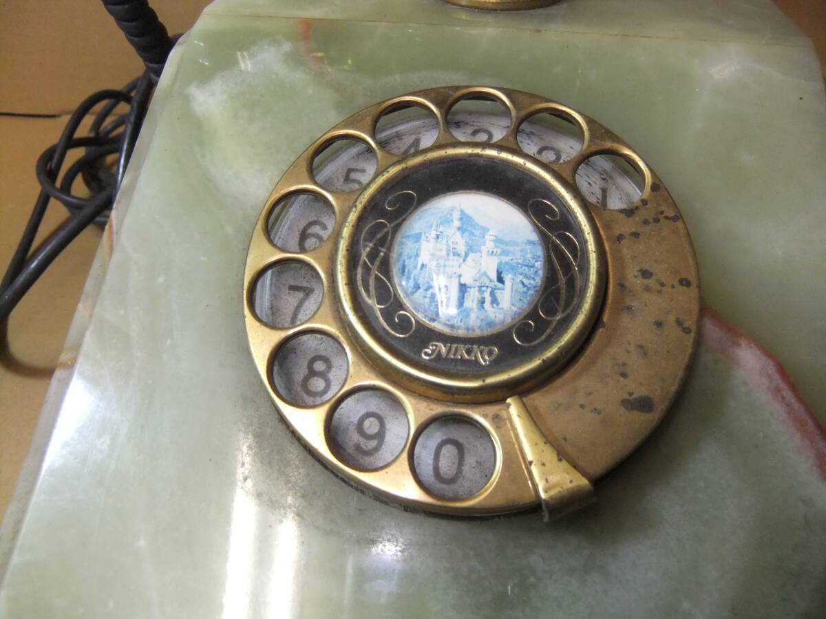 昭和 レトロ 大理石 電話機 中古 ダイヤル式電話 ビンテージ 当時物 アンティーク イタリア 昭和家電 電化製品 テレフォンの画像3
