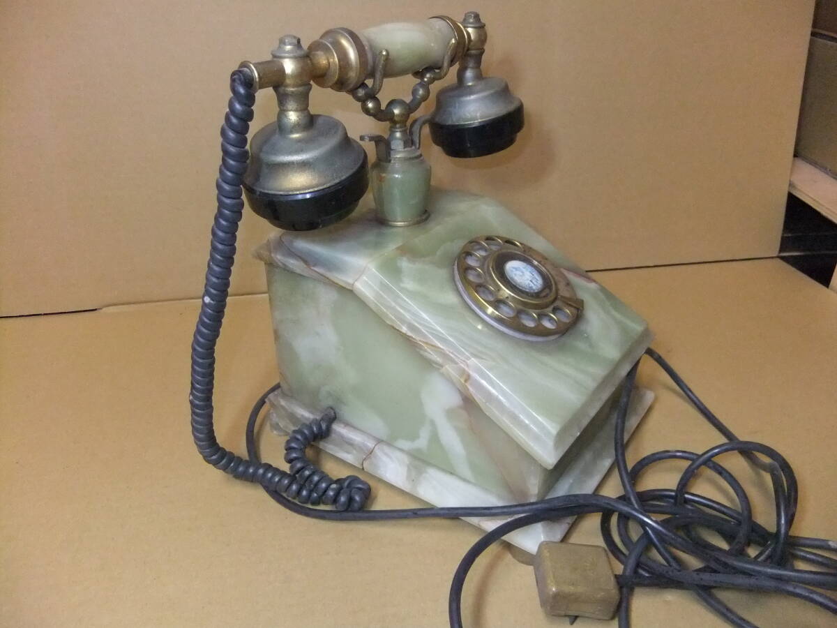 昭和 レトロ 大理石 電話機 中古 ダイヤル式電話 ビンテージ 当時物 アンティーク イタリア 昭和家電 電化製品 テレフォンの画像9