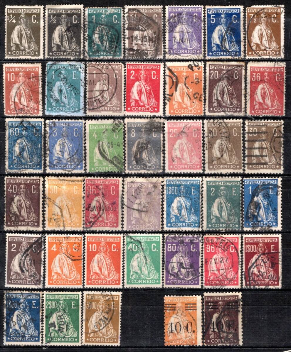 *218 re-exhibition 100 jpy ~ Portugal 1912-29 year Ceres various $ *