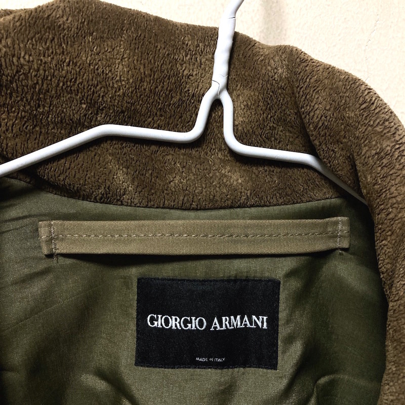 12Z240315R超美品 GIORGIO ARMANI ジョルジオアルマーニ メンズ モッズコート 検 ミリタリーコート レザー ブルゾン ジャンバー ジャケット_画像6