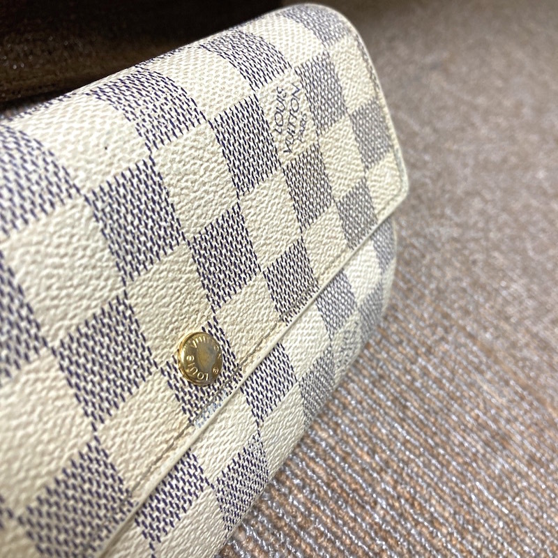 86Y240322D 美品 LOUIS VUITTON ルイヴィトン ダミエ アズール ポルトフォイユ サラ 長財布 検キ ラウンドファスナー ウォレット M61735_画像9