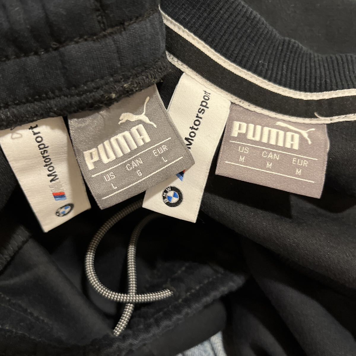 美品 PUMA×BMWスウェット セットアップブラック サイズUS上M下L 美品 PUMA×BMWスウェット セットアップブラック サイズUS上M下L