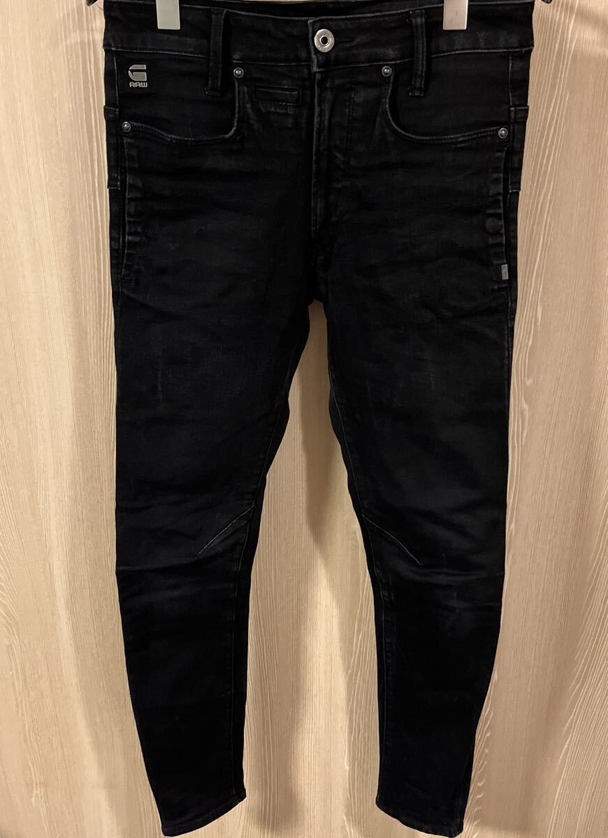 ◆オススメ◆G-STAR RAW 3D SLIMブラック ストレッチ スキニー デニム サイズW28L32