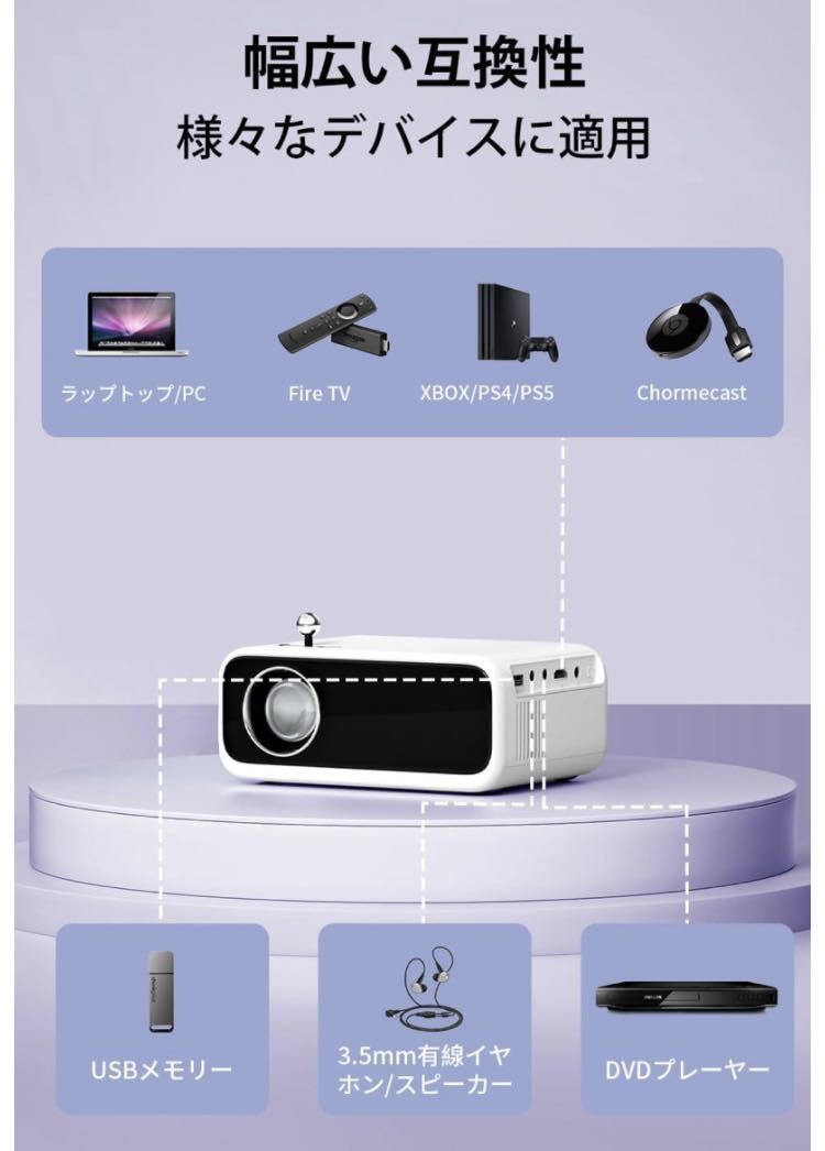 2A18b1M WANBO Mini プロジェクター 小型 1080PフルHD対応 操作簡単 250ANSIルーメンの画像6