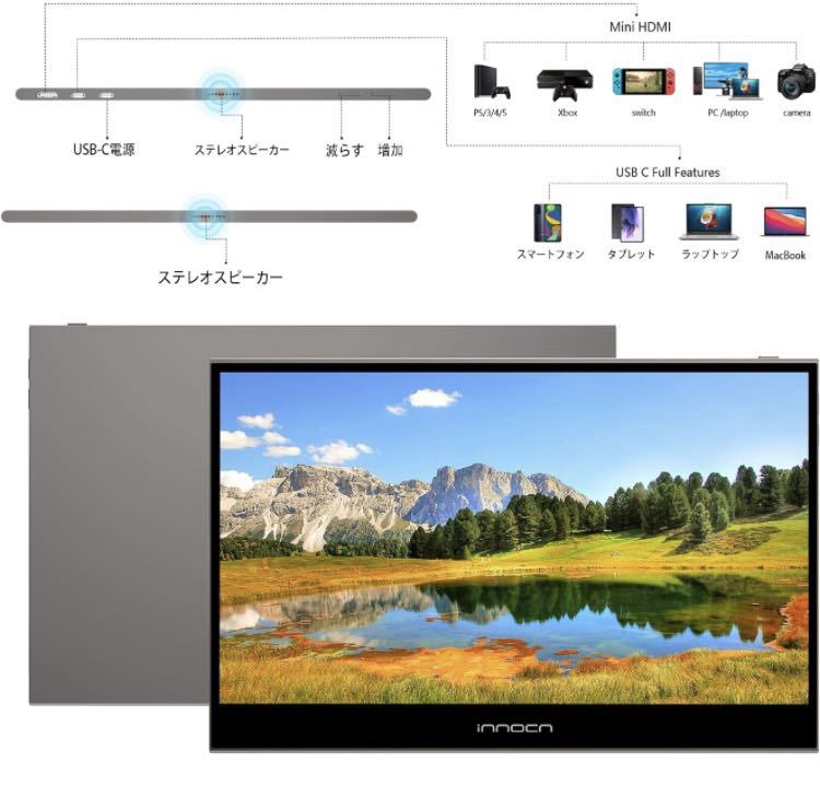 2A04b2O INNOCN 13K1F 13.3インチ モバイルモニター 有機el フルHD モバイルディスプレイ 100%DCI-P3_画像4