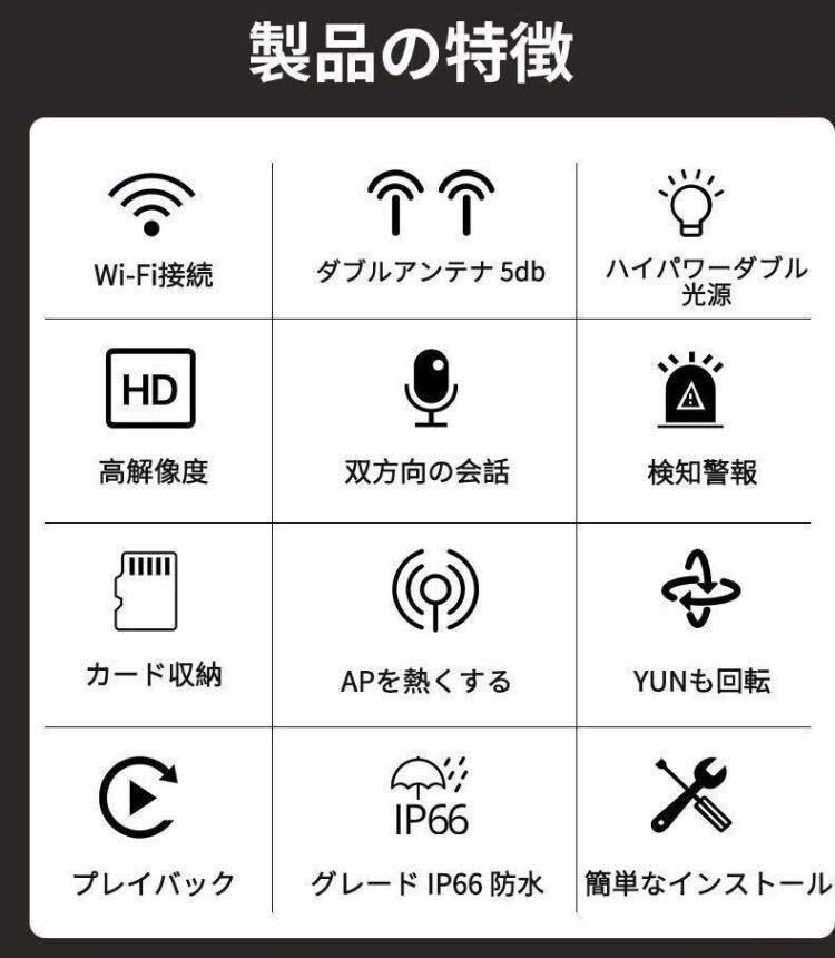 2A03a4Z 防犯カメラ ネットワークカメラ 1080P 360°全方位PTZ回転 200万画素 人体検知 夜間カラー撮影._画像2