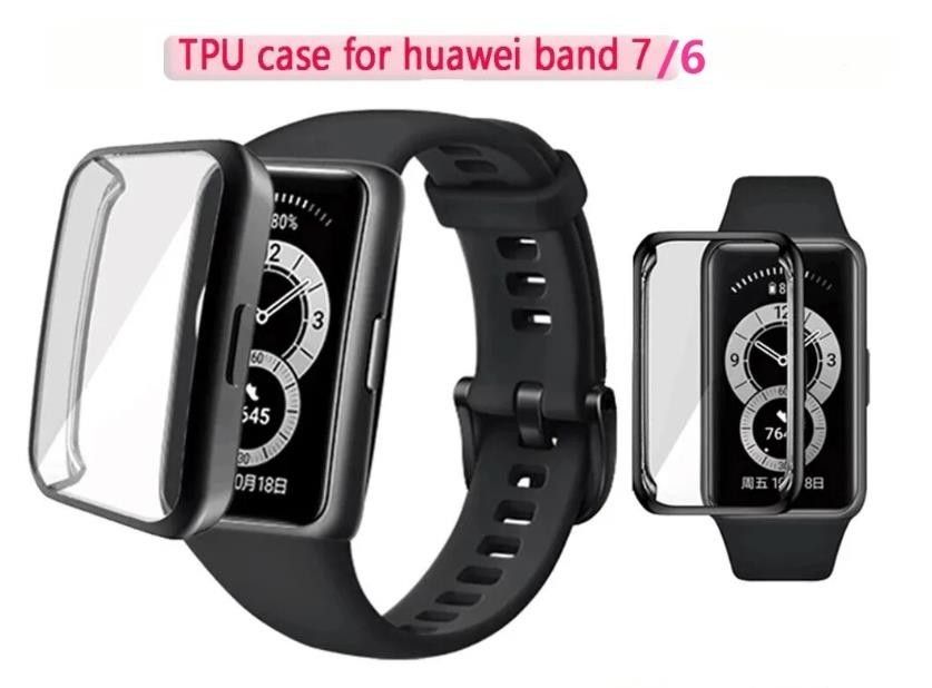 Huawei Band 7 6 カバー ケース band7 画面保護 ブラック ファーウェイ スマートウォッチ