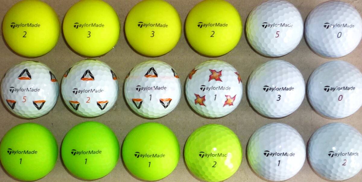 ロストボール Taylor Made テーラーメイド カラーボール各種 18個セット(2) サイト内のゴルフボール組合せにて2セット(36個)まで同梱可能の画像1