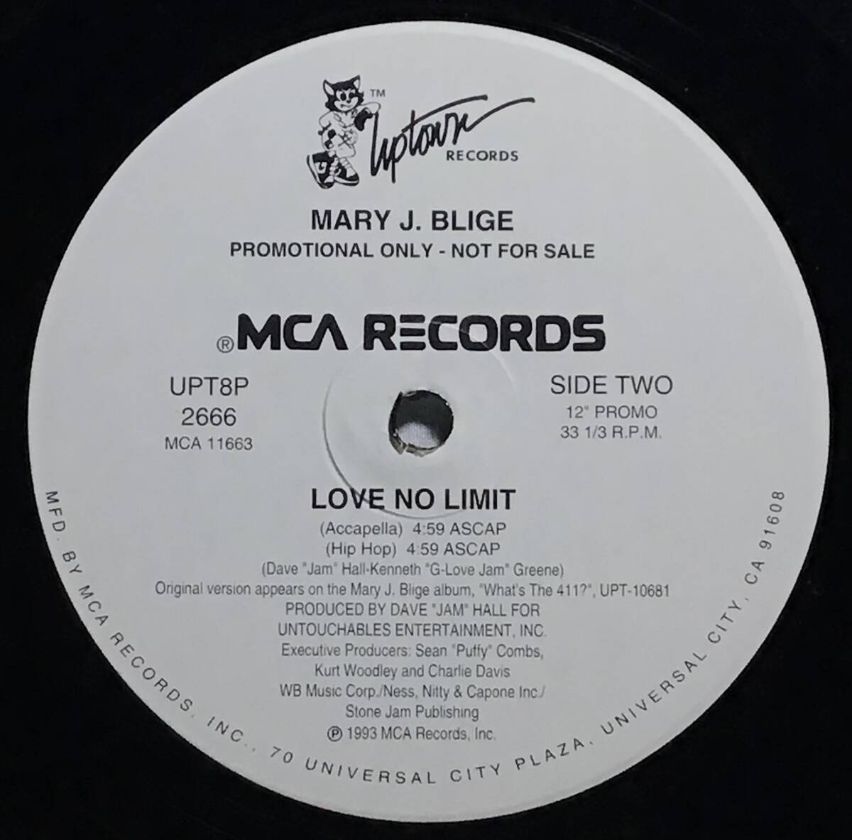 【米12プロモ】 MARY J. BLIGE / LOVE NO LIMIT / 1993 US盤 PROMO UPTOWN 12インチシングルレコード 試聴済_画像6